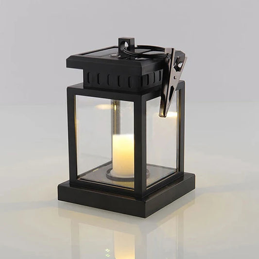 1PC Solar Light Vintage Candle Solar Powered Outdoor LED Candles Hanging Lantern Tea Light Lamp Flicker Vintage Hang Lamp - My Store