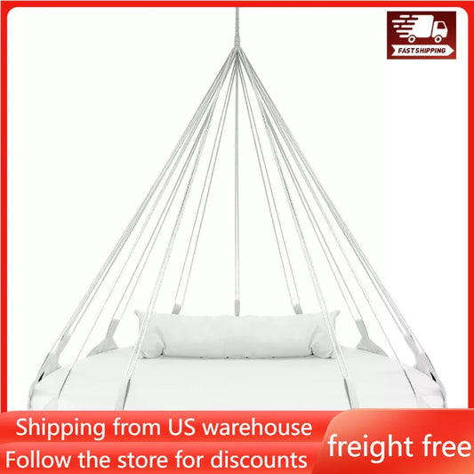 56" Stylish Hanging Swing Nest Garden Furniture Dish-style Lounge Chair Swing High-quality Cotton Double Hammock Daybed - My Store