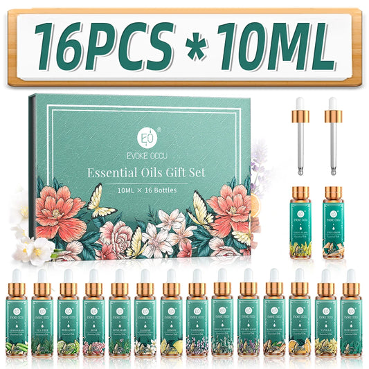 16 Set Pure Essential oils ,100% Nature Undiluted For Home Diffuser Humidifier, DIY Candle Soap Bath Salts - My Store