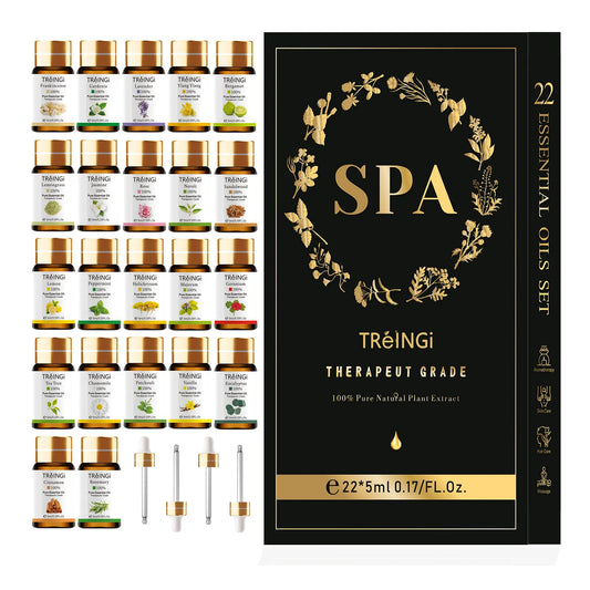 Pure Natural Essential Oils 22pcs Gift Box SPA Set for Skin Hair Care Bath Massage Perfume Soap Candle Making Diffuser Aroma Oil - My Store