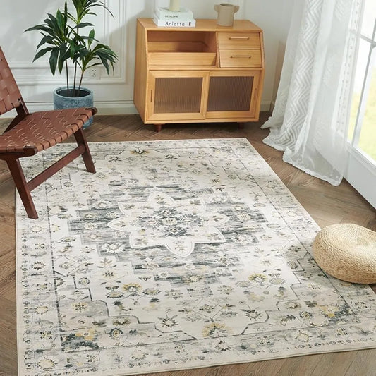 Rugs Living Room Floor Carpet Area Rug 6x9 Washable Carpet Grey - My Store