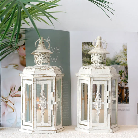 2Pcs Vintage Hanging Candle Holder Nordic Lanterns Candlestick Lantern Metal  Aesthetic Wedding Home Decoration - My Store