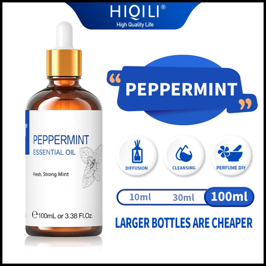 HIQILI 100ml Diffuser/Humidifier Essential Oil Mint Massage oil Peppermint Aroma Oil for Aromatherapy/Candle Making - My Store