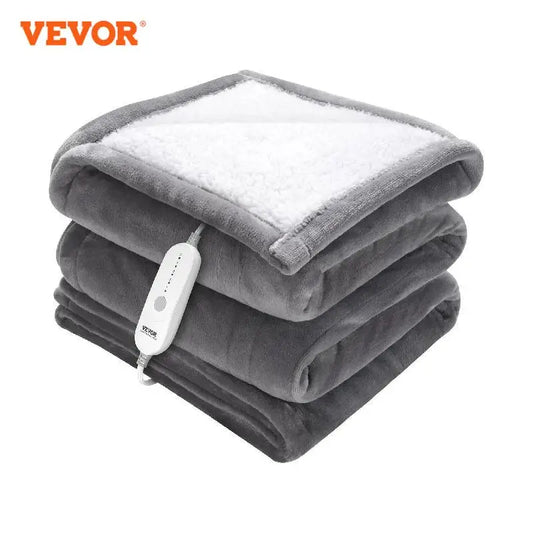 VEVOR Heated Blanket Electric Throw 4 Sizes Soft Flannel & Sherpa Heating Blanket with 3 Hours Timer Auto-off 5 Heating Levels - My Store