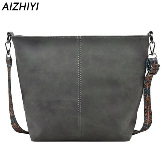 Retro Shoulder Bag for Women Bucket Handbag Purse PU Leather Vintage Shopper Large Capacity Tote Messenger Crossbody Bag 2023 - GingerSnap Stylez